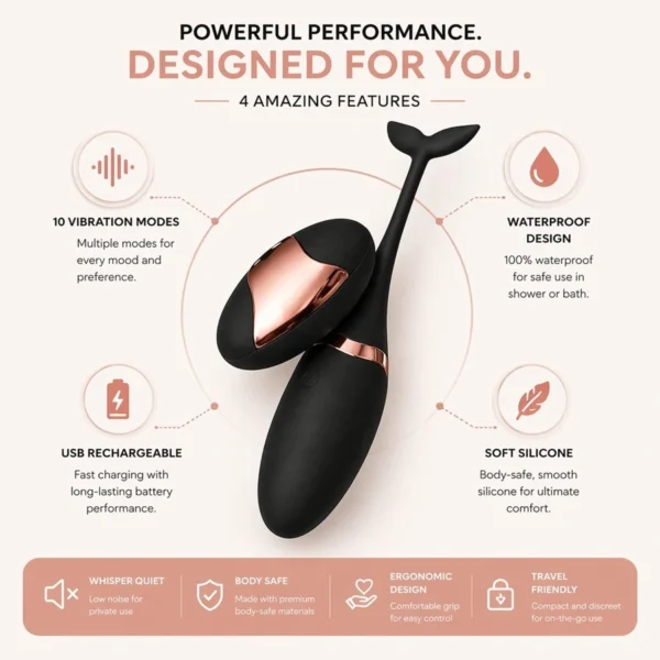 10 vibrations modes & USB rechargeable design