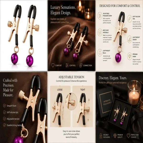 Compact design with light weight balls body safe nipple clamps
